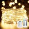 33Ft 100 LED Battery Operated Fairy Lights with Remote – Waterproof Starry Twinkle String Lights for Christmas, Weddings, Bedroom, DIY, Centerpiece & Outdoor Décor (Warm White)